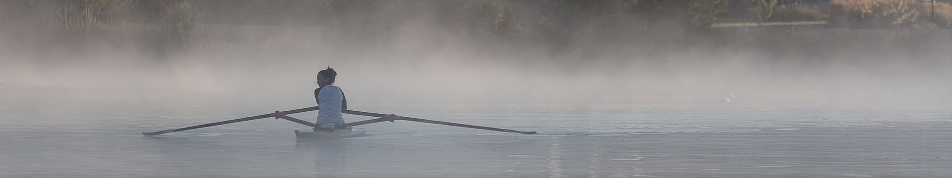 Single morning rower on the Otonabee River at Trent University in Peterborough, Ontario. Photo credit: John MacLean