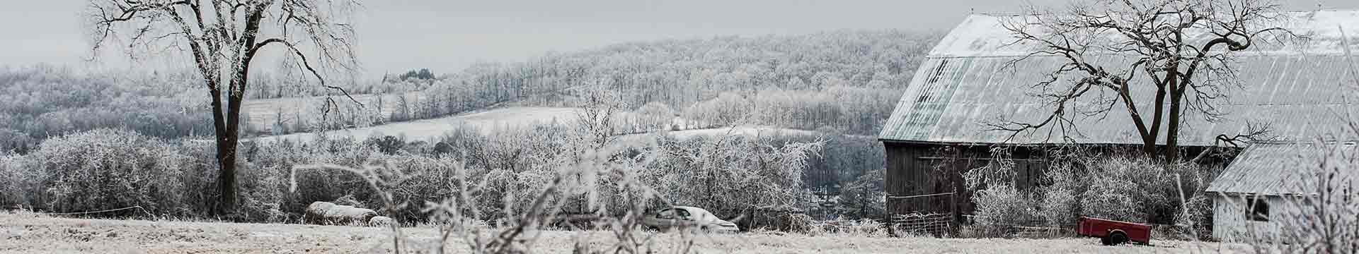 Winter on the farm in Peterborough County.  Photo credit: John MacLean